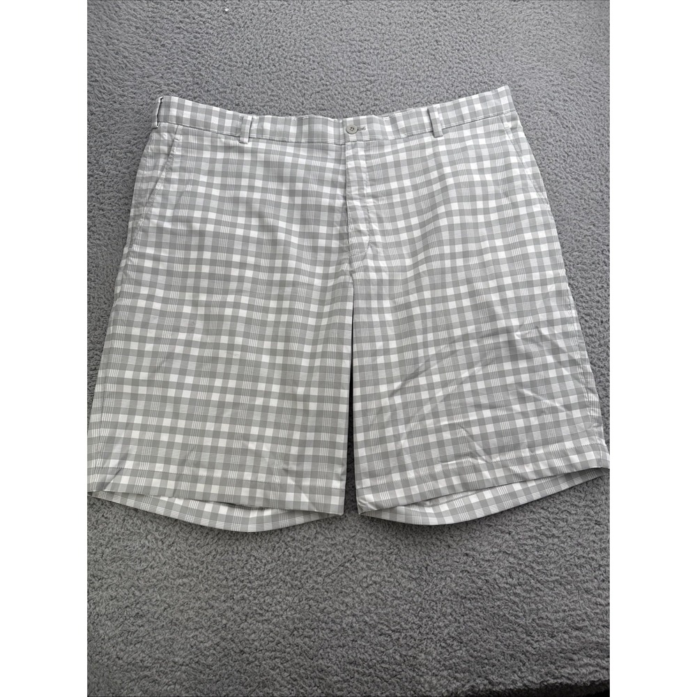 Nike Golf Dri-Fit Golf Shorts Mens 40 Light Gray Check Performance